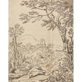 thumbnail image 2 of Joseph Farington 20x24 Black Ornate Framed Double Matted Museum Art Print Titled: Trees and a Distant Castle, 2 of 5