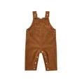 thumbnail image 1 of Qiylii Baby Girls Corduroy Bib Pants, Solid Color Square Neck Jumpsuit, 1 of 9