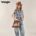 thumbnail image 4 of Wrangler Tote Bags for Women Medium Satchel Purse with Designer Braided Rope Top Handle, Khaki, 4 of 7