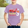 thumbnail image 2 of shoper Toddler Shirts Boys Crew Neck Fire Engine Print Short Sleeve T-Shirts Fashion Pullover Tops Baby Boy Summer Clothes Light Purple 110, 2 of 4