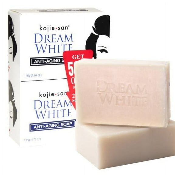 Kojie San Dream White Soap Skin Brightening Kojic Acid Reduces Hyperpigmentation 135g x 2 Bars