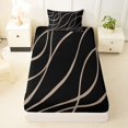 thumbnail image 3 of Homewish Modern Geometric Stripes Twin Sheets,Contemporary Art Bedding,Brown,3-Piece,1 Fitted Sheet and 1 Pillowcase, 3 of 6