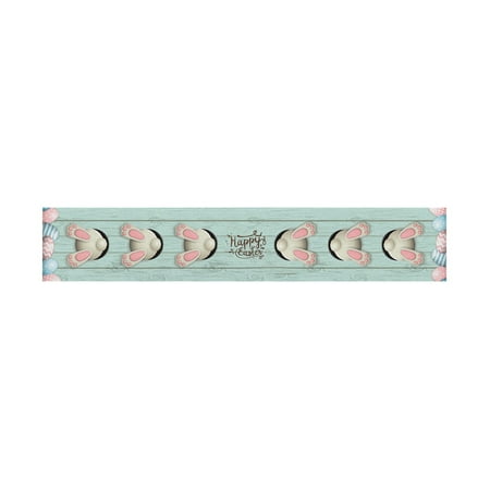 

RTDBG Home Decorations Easter Table Runner Festive Bunny Egg Small Print Vintage Easter Decoration Linen Tablecloth Easter Home