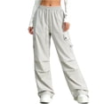 thumbnail image 2 of ITSAME Girls Cargo Pants, Multi-Pocket Drawstring High Waist Kids Fashion Casual Wide Leg Pants Khaki 14-15T, 2 of 6