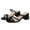 Black, variant on Comfortable Sandals for Women Chunky Heel Open Toe Slip-on Summer Casual Shoes Women's Fashionable Leisure Summer Solid Color Beach Sandals