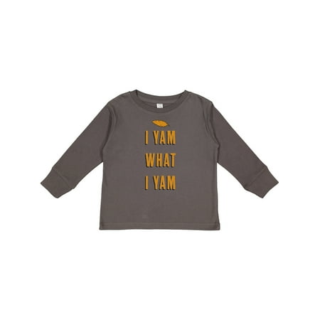 

Inktastic Thanksgiving I Yam What I Yam Funny Gift Toddler Boy or Toddler Girl Long Sleeve T-Shirt