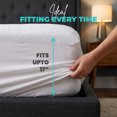 thumbnail image 4 of Beddora Queen Mattress Protector Waterproof, 200 GSM Terry Mattress Cover, Breathable Fitted Bed Protector with 17 Inch Deep Pocket, White, 4 of 7