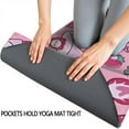 thumbnail image 3 of Strawberry Plants Fruit Dessert Milk Pink Pattern Hot Yoga Mat Towel Non Slip for Hot Yoga - Quick-Drying Yoga Mat Cover with 4 Corner Pockets with Travel Bag - Hot Yoga Towel Non Slip 74"x26", 3 of 6