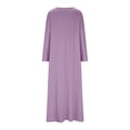 thumbnail image 5 of Generic Women's Flowy Long Sleeve Maxi Dress Casual Boho Crew Neck Oversized Dresses Casual Solid Fashion Vacation Beach Dress, 5 of 7