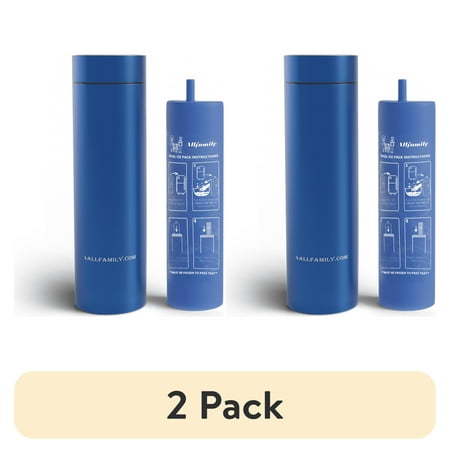 (2 pack) 4ALLFAMILY Nomad Medium Diabetes Insulin Cooler TSA Approved Biogel Ice Pack Fits 1-3 Pens, Blue