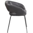 thumbnail image 3 of Fusion Series Contemporary Gray Leather Side Reception Chair, 3 of 9