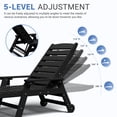 thumbnail image 5 of FUNDAZE Adjustable Wheeled HDPE Plastic Outdoor Patio Lounge Chair W/ Cup Holder,78.3"x25.1"x16.3", Black, 5 of 9