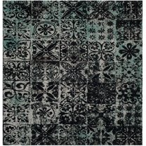 SAFAVIEH Classic Vintage Montague Geometric Area Rug, Teal/Black, 6' x 6' Square