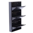thumbnail image 3 of Wall Mounted Modern Shoe Rack-No-Assembly 3 Drawer Shoe Storage Metal Cabinet, 3 of 17
