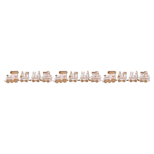 Toystoory Little Wood Christmas Train Decoración Vehículos Camión Juguete Clásico Adorno de vacaciones Regalo de Año Nuevo para niños Blanco 3Conjunto