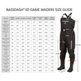 thumbnail image 5 of Bassdash 3D Boot Foot Game Wader Ultra High Strength Black Plaid Nylon PVC Fishing Hunting Chest Waders for Men, 5 of 9