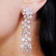 thumbnail image 3 of EOEMY Luxury Wedding Engagement 925 Silver Drop Earring Cubic Zircon Jewelry A Pair, 3 of 5