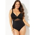 thumbnail image 4 of Swimsuits for All Women's Plus Size Cut Out Mesh Underwire One Piece Swimsuit, 4 of 5