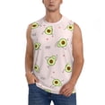 thumbnail image 2 of Lsque Avocado Doing Sport Yoga Print Men's Cotton Blend Sleeveless Muscle Shirts (S-3XL)- Moisture Wicking, Odor Protection, UPF 30+,X-Large, 2 of 8