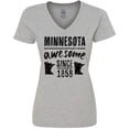 thumbnail image 3 of Inktastic Minnesota Awesome Since 1858 Women's V-Neck T-Shirt, 3 of 5