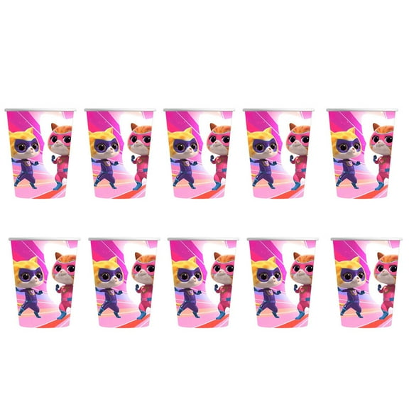 Super Kitties Birthday Party Supplies Cups Tableware Disposable Paper Mouthwash Drinking Cups