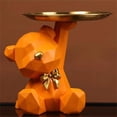 thumbnail image 4 of Storage Tray Statue Key Holder Figurine, Candy Jewelry Earrings Lipsticks Tray, Cute Bear Statues with Dish, Bear Sculptures Key Bowl Dish Decorative Trays for Home & Office Decor, 4 of 5