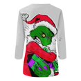 thumbnail image 5 of Chandail de Noël Abordable Corashan Chandail de Noël Laid pour Femme Nouveau Col Rond Mode Imprimé Manches 3/4 T-Shirt Imprimé Haut Ajusté Hauts Décontractés Rouge, m, 5 of 5