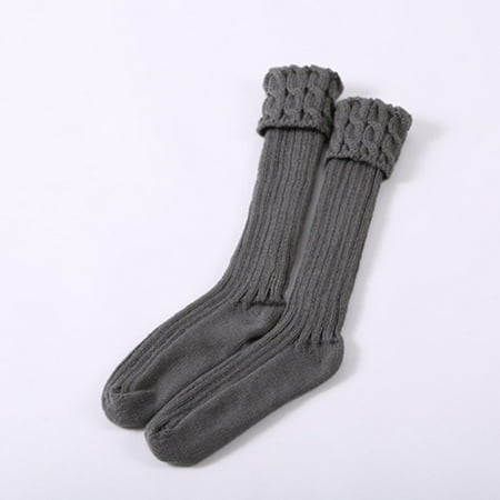 

1 Pair Knitting Sock Stretchy Warm Solid Color Soft Breathable for Rain Boots Liners Ivory White