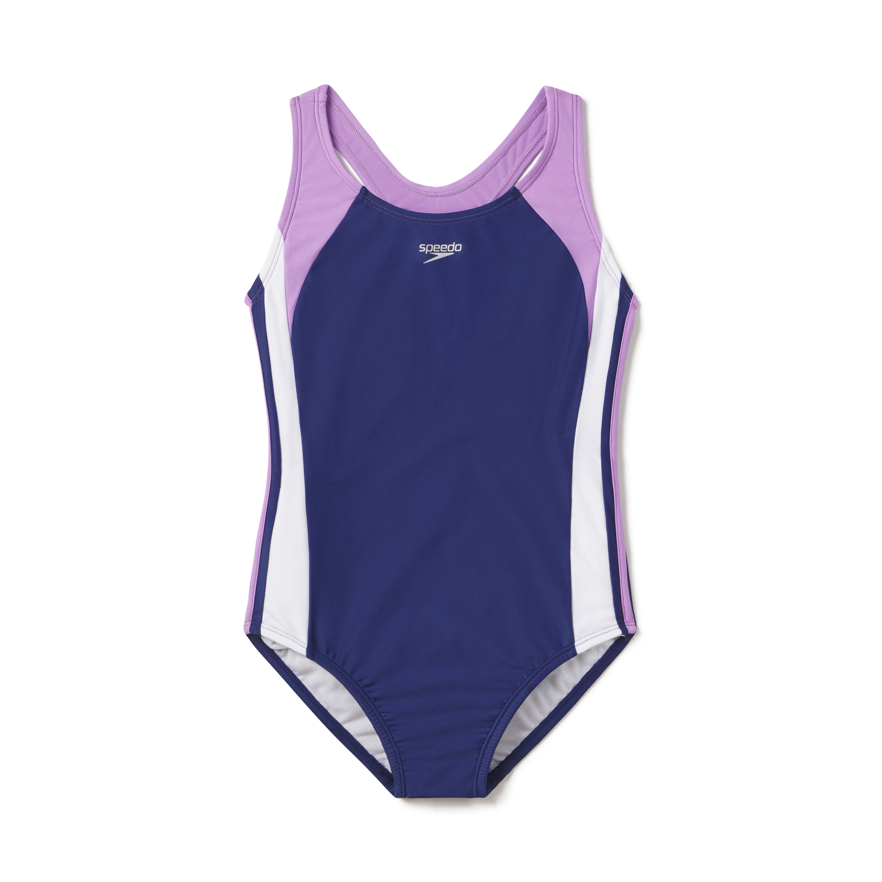Speedo Girls Infinity Splice One Piece Thick Strap Swimsuit - Sweet Taro, Size: 8
