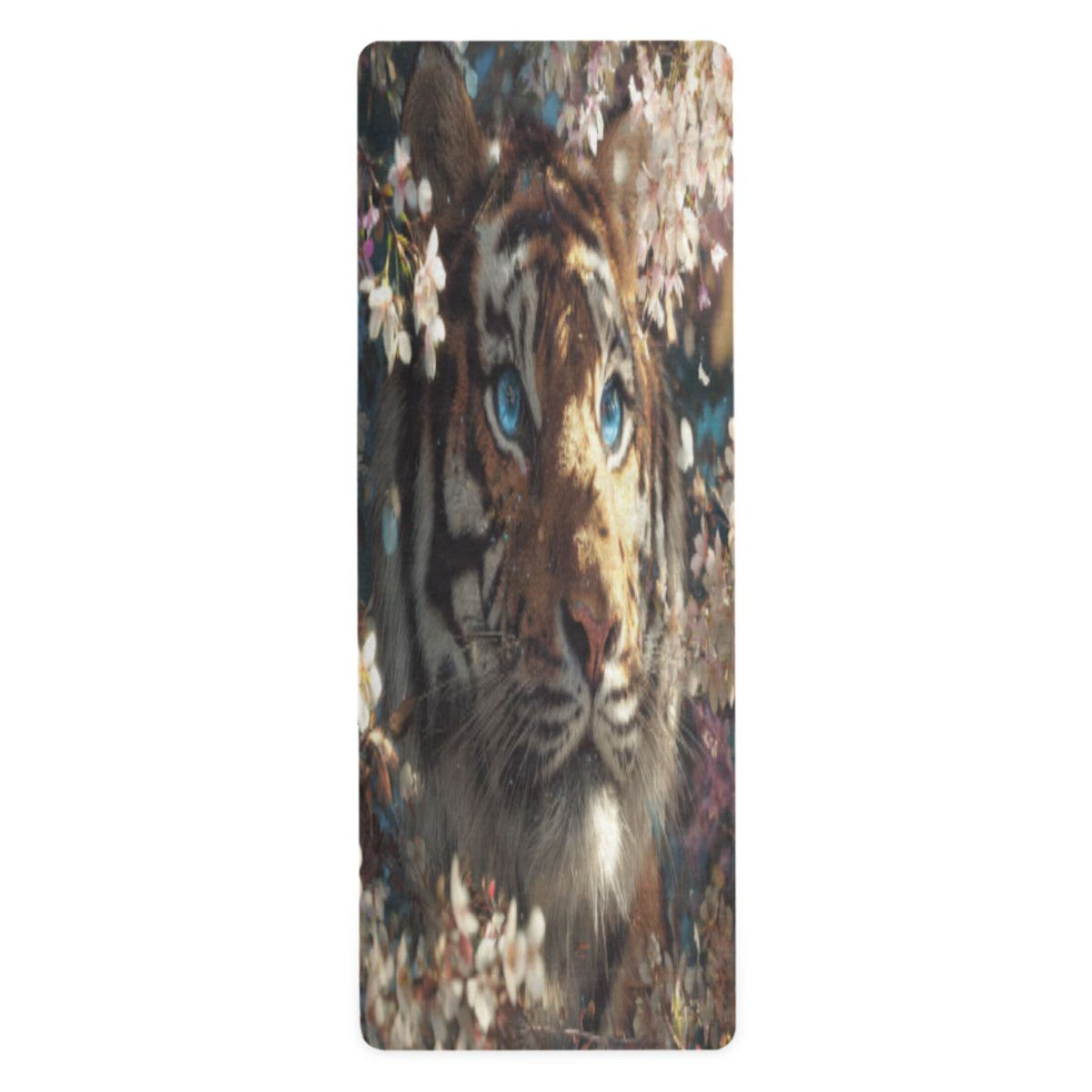 BZSMCE Yoga Mat Women Fitness Mat Floral Tiger Blue-eye Wonder Pattern