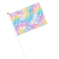 thumbnail image 3 of Handheld Flag Double-Sided Hand Waving Flag 8.2×5.5in Used For Team Activities Or Decoration In Decorative Places Lightslategray Tie-Dye Background Vibrant Colors And Swirling (4) Six Piece, 3 of 8