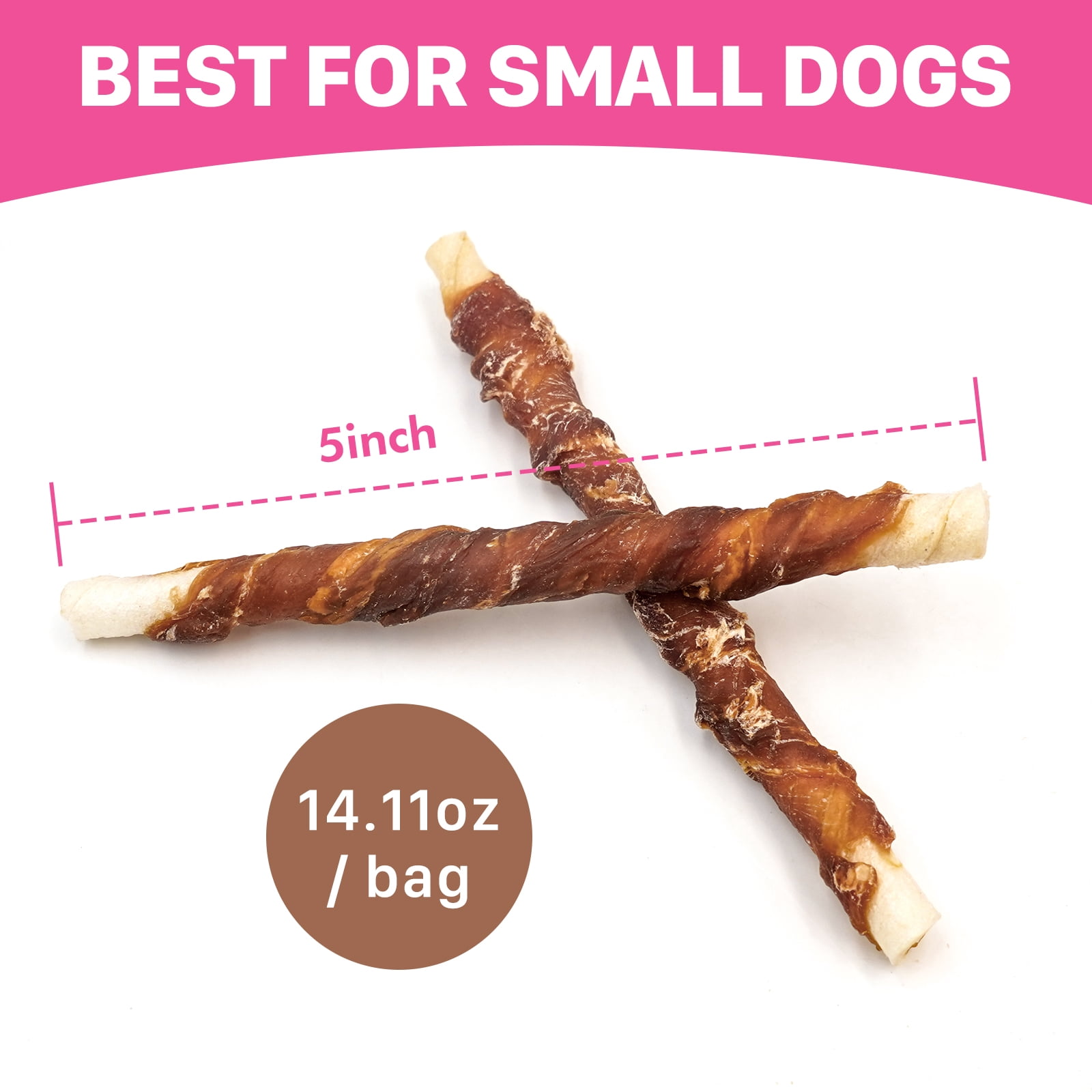 Puddonio Duck Jerky with Rawhide Sticks Dog Treats, 16 oz (40 ct)