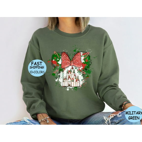 Disney Holiday Minnie Castle Sweatshirt, Disney Holiday Gift, Disney Holiday Family Trip Sweatshirt, Disney Holiday Hoodie, S-5XL Sweatshirt