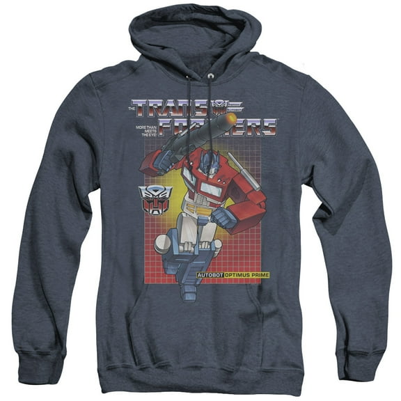 Transformers Optimus Prime Adult Heather Hoodie Sweatshirt Navy