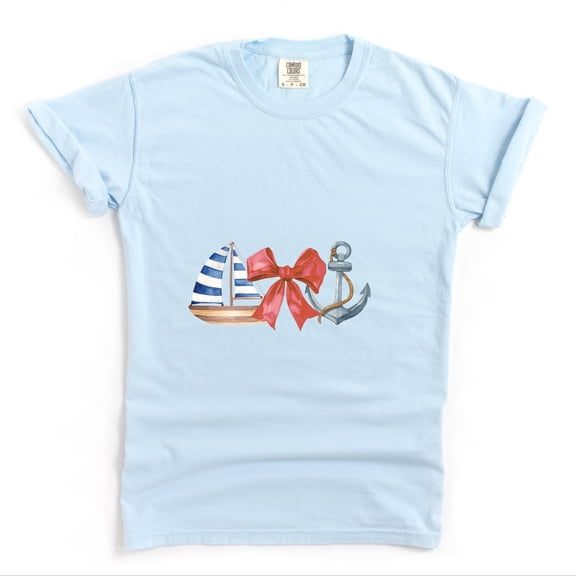 Coquette Ship Anchor - Women's Garment Dyed Graphic T-Shirt