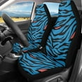 thumbnail image 2 of ZIATUBLE Blue Zebra Print Car Seat Covers Full Set Stretchy High Bucket Seat Protector 2 Packs Auto Bucket Seat Cover for Most Cars SUV Sedan Stylish Covers Front Seats Only Car Accessories, 2 of 7