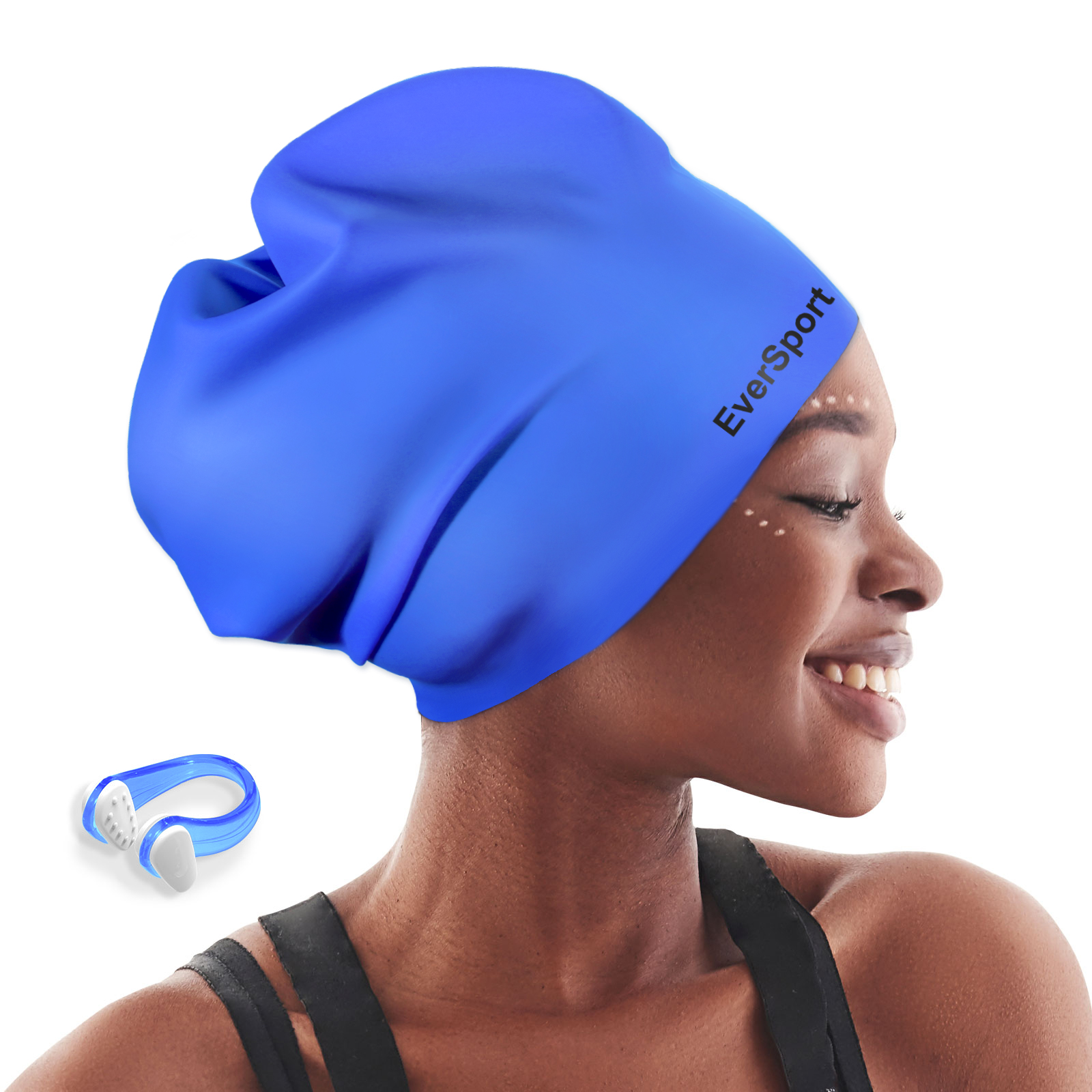 Arena swim cap stretchy pools lakes hair protection Black Silicone Swim Cap Arena Long Hair Silicone Swim Cap - Black White – Sylvia main image 3
