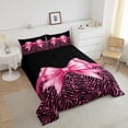 thumbnail image 5 of Manfei Pink Ribbon Bowknot 2pcs Twin Comforter Set - Zebra Glitter Print, 5 of 8