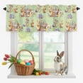 thumbnail image 2 of Valance for Windows,Easter Rabbit Egg Flower Valances Curtain Rod Pocket Valance for Kitchen Bedroom Living Room Bathroom,Spring Farmhouse Theme Green Short Curtains Window Treatment 42x12in, 2 of 9