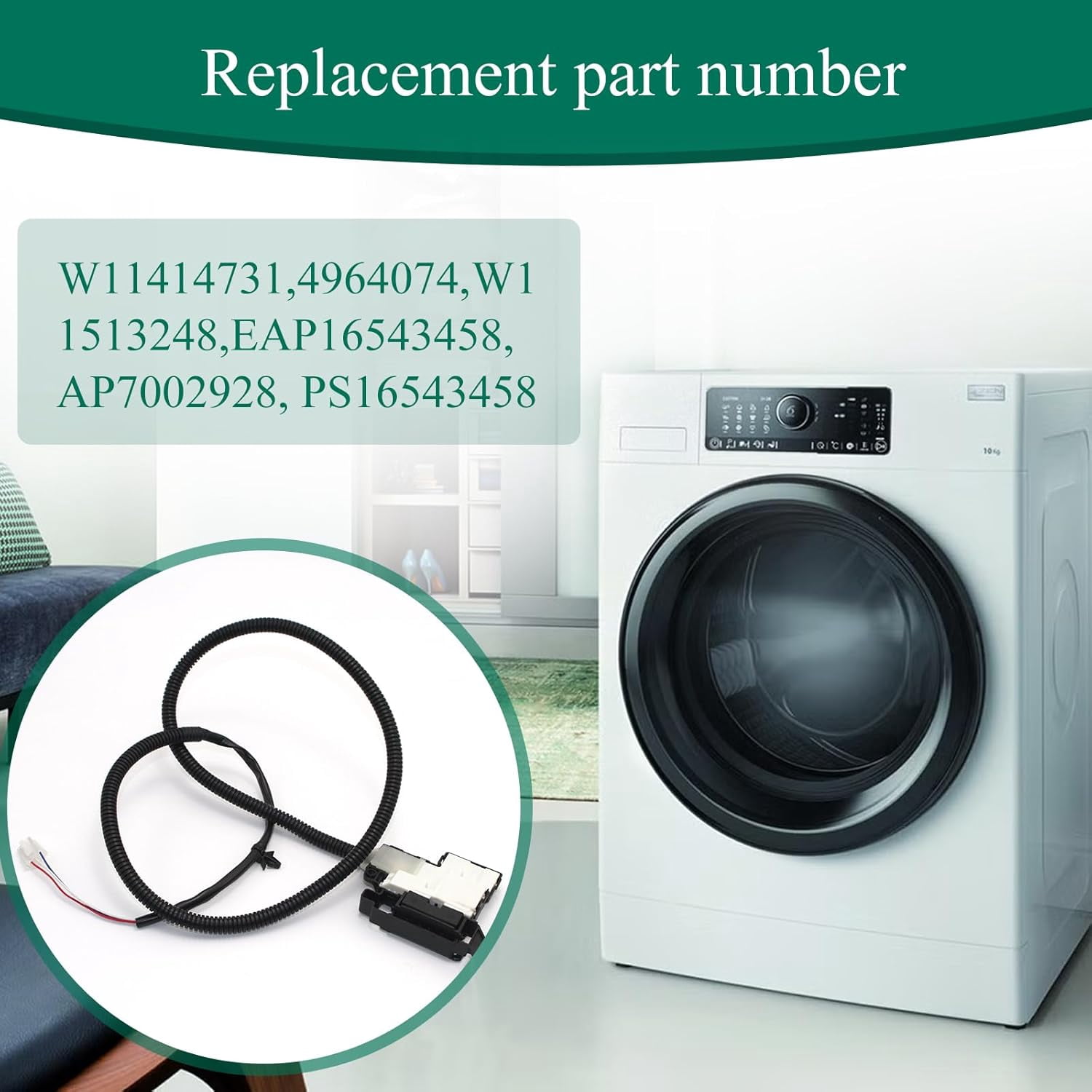 Aniceparthy W11414731 W11513248 Washer Lid Lock Switch Assembly Fit for Whirlpool Maytag Crosley Washer AP7002928