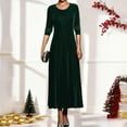 thumbnail image 4 of HNMKIU Elegant Casual Dress for Holiday Party and Autumn Seasonal Wear with Comfortable Fit Fall Dresses for Women E-Green,S, 4 of 6