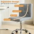 thumbnail image 2 of VECELO Armless Office Desk Chair, Height Adjustable PU Leather Swivel Task Chairs, Light Gray, 2 of 12