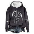 thumbnail image 3 of Hilzaten Tops for Women Hooded Casual Print Pullover Loosse Womens Long Sleeve Sweatshirt, 3 of 5