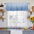 thumbnail image 4 of 2 Panels Light Blue Ombre Valance for Windows, Modern Rustic Aqua Gradient Light Filtering Kitchen Curtains, Rod Pocket Window Treatment Curtain Valances for Living Room Bedroom, 42"x12", 4 of 9