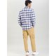 thumbnail image 3 of sourcing map Camisa De Franela Estampado De Cuadros Mangas Largas Botón Arriba Cuello V Para Hombres Azul Y Blanco 44 Unique Bargains Camisa, 3 of 7