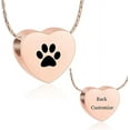 thumbnail image 4 of Paw Print Dog Cat Cremation Urn Necklace for Pet Ashes Stainless Steel Carved Paw Print Heart Ashes Pendant, 4 of 7