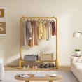 Standard Metal 34-Inch Gold Garment Rack with Bottom Shelf for Hanging ...