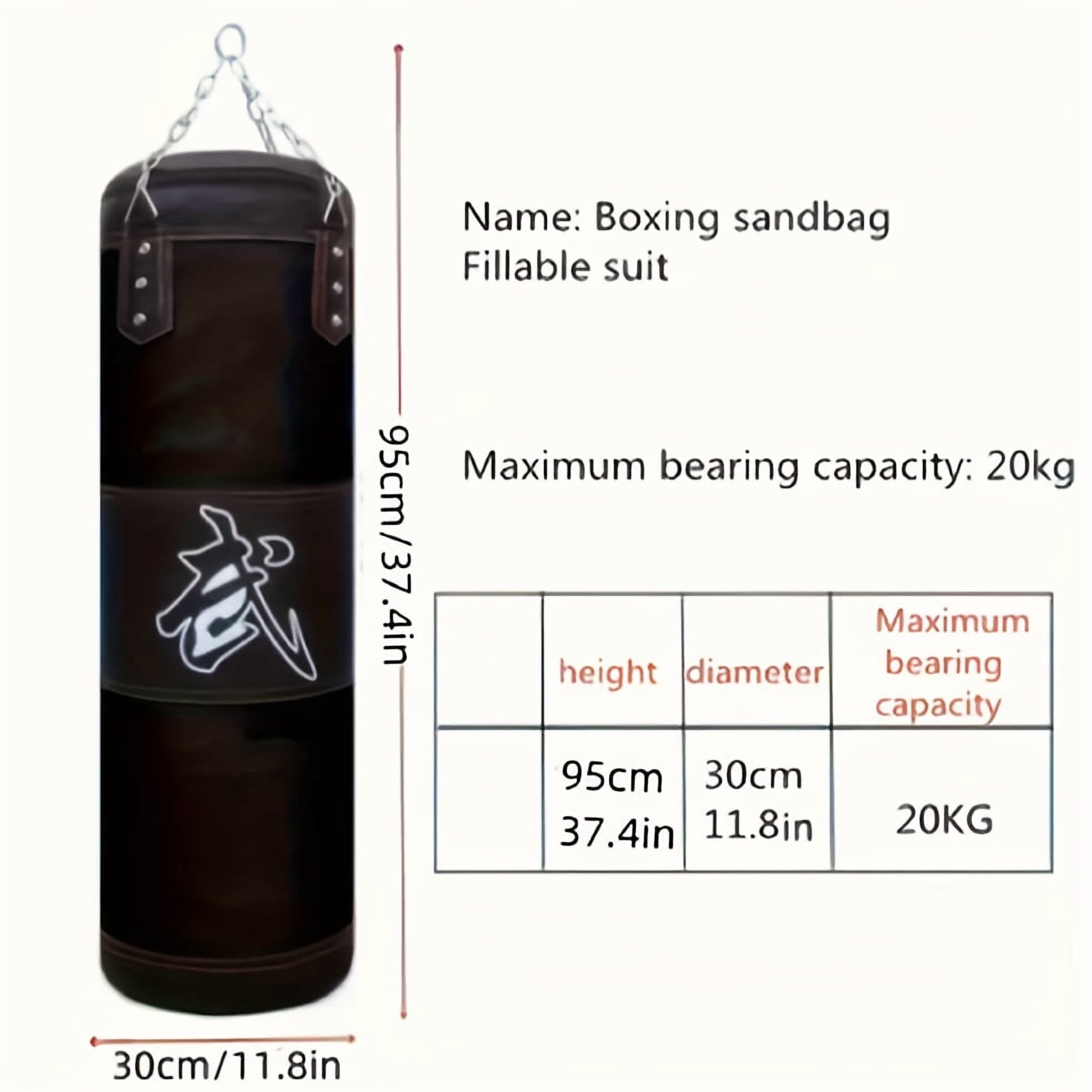 13 - Piece Boxing Punching Bag Set with Gloves – Durable Red/Black Hanging Heavy Bag (11.81" x 59.06"), Filled w/ Shredded Paper, Includes Hand Guards & Carabiners – Ideal for Adult Boxing/Taekwondo
