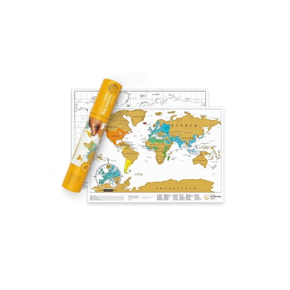 Luckies Scratch Map | Scratch Off World Travel Poster | Detailed States
