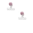 thumbnail image 2 of Delight Jewelry White ''Peace'' with Heart Pink Crystal Clip on Earrings, 2 of 5